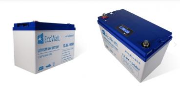 EcoWatt 12V 100Ah Batterie Akku mit Display günstig auf Rechnung kaufen, portofrei